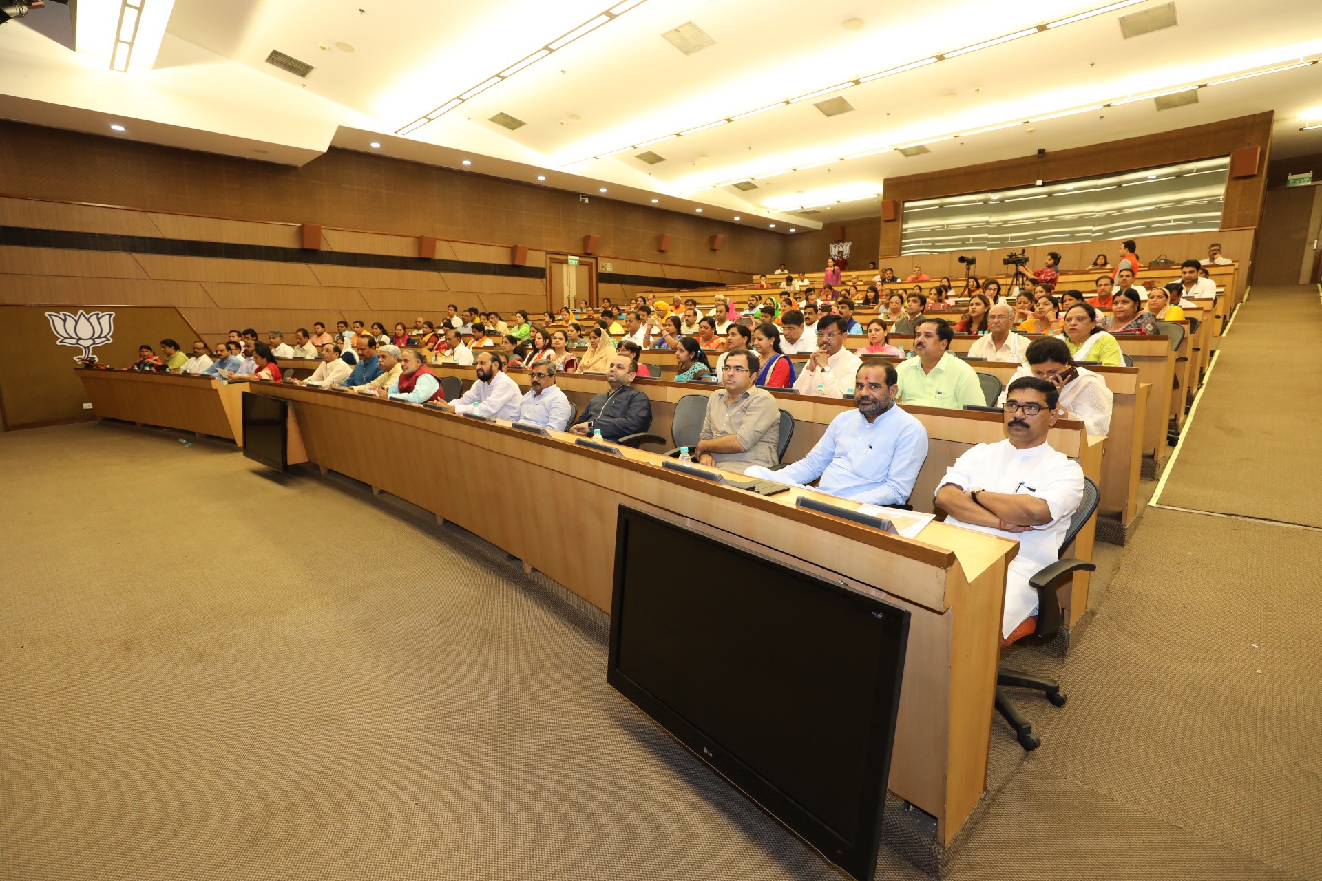 BJP National President, Shri Amit Shah addressing addressing a meeting of BJP Councillors of Delhi Municipal Corporations and Members of Delhi Cantonment at NDMC Convention Centre, New Delhi on 14 July 2017