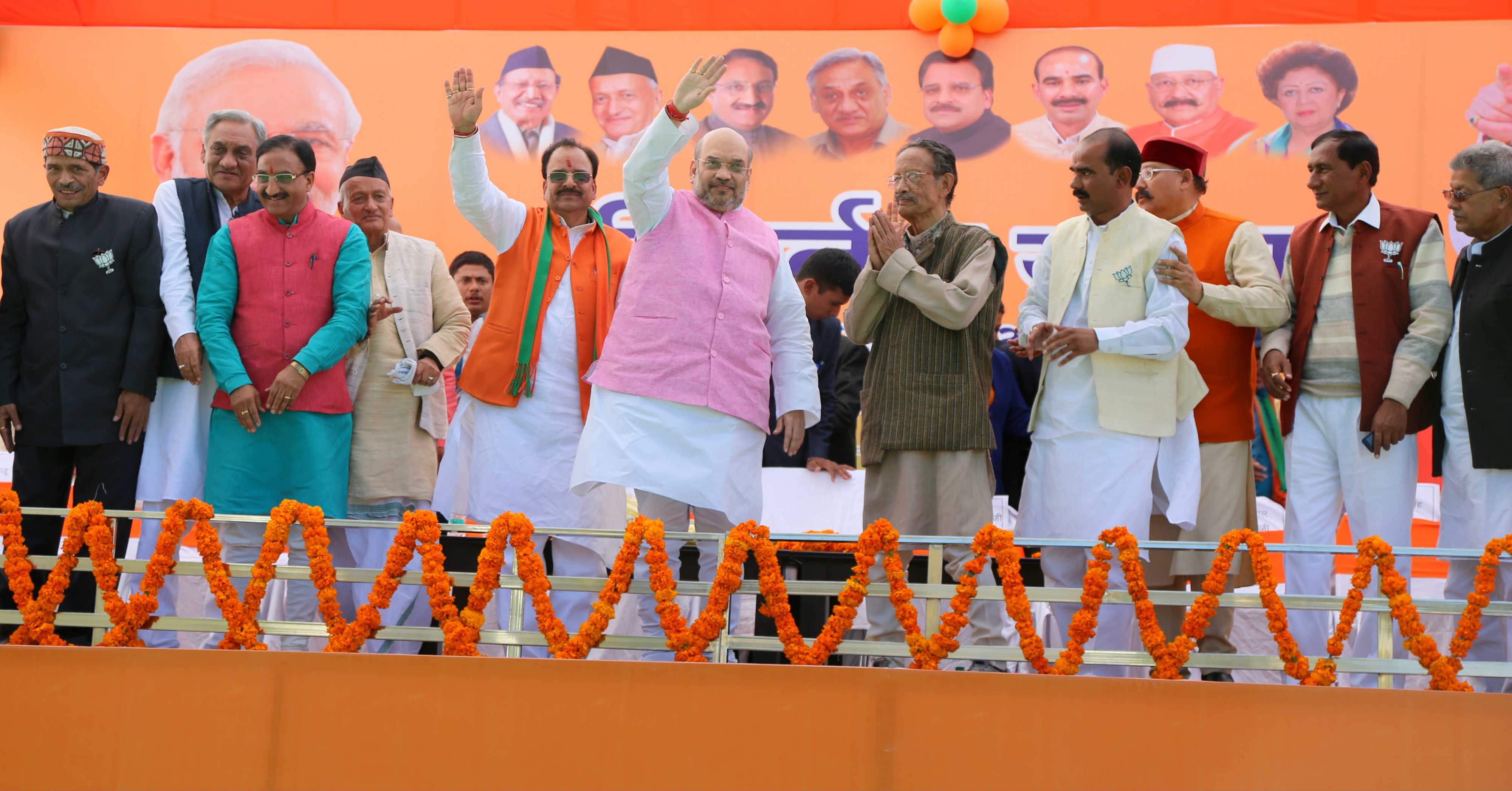 Shri Amit Shah addressing "Parivartan Yatra" at Sohan Singh Jeena Parisar, Khela Maidan, Lower Mall Road, Khatyari, Almora (U'khand) on November 22, 2016