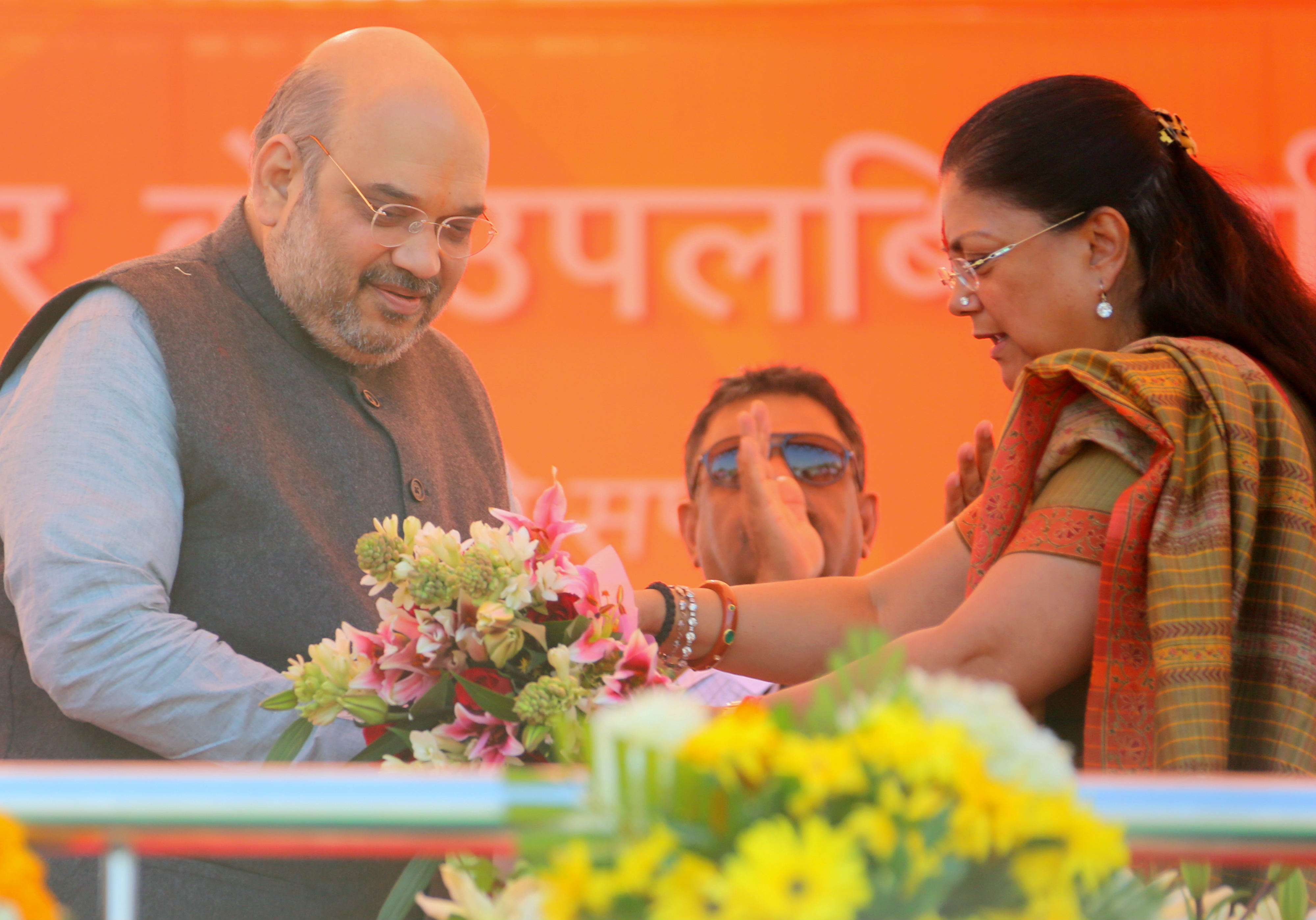 Shri Amit Shah addressing "Vikas Sankalp Samaroh" on completion of 2 successful years of Rajasthan Government at Janpath, Amrudon Ka Bagh, Jaipur (Rajasthan)  on December 13, 2015