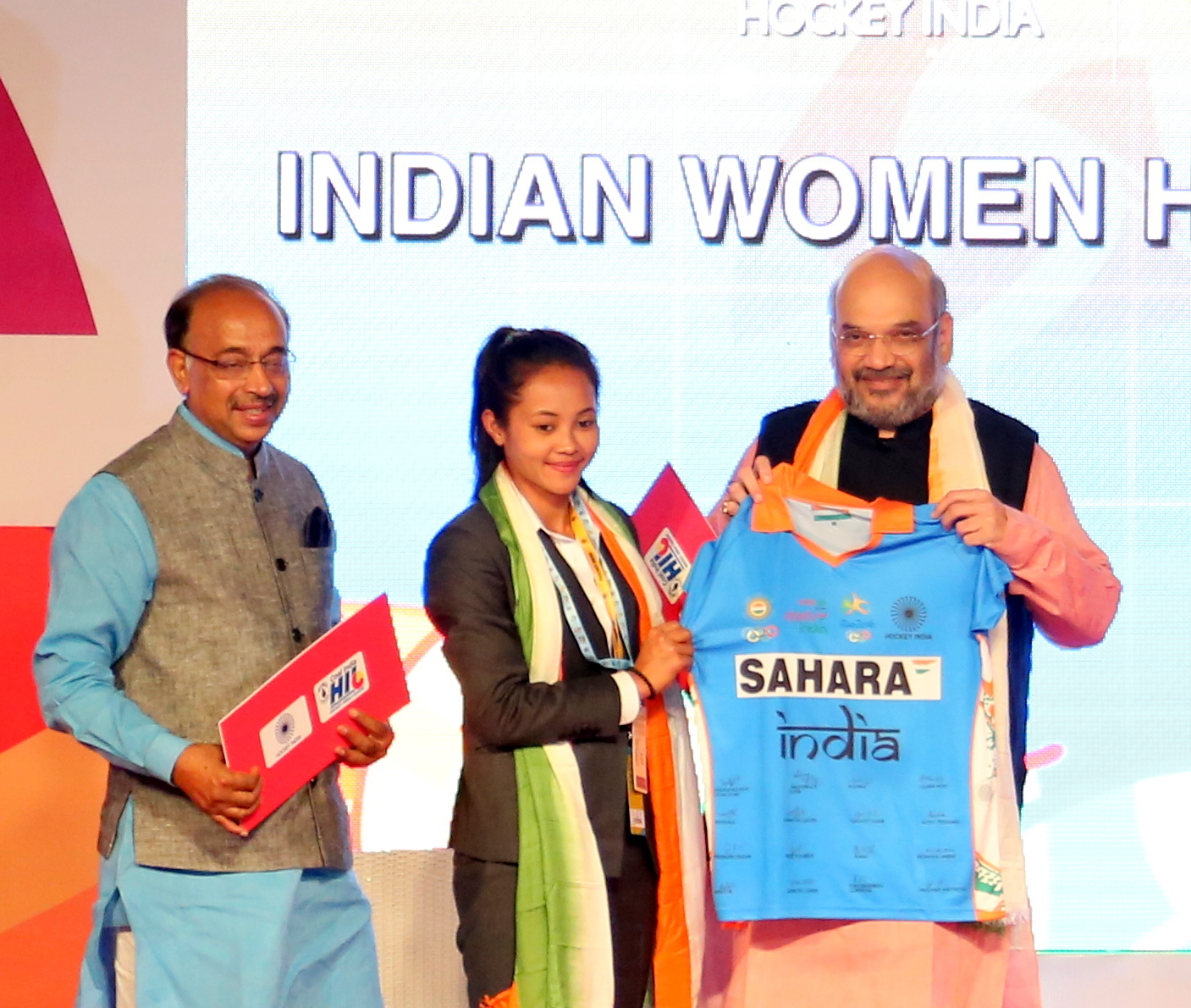 Shri Amit Shah at announcement cum introduction ceremony of the Indian Men & Women Hockey Teams for ‪‎Rio Olympics 2016 at Crystal Ball Room,Hotel Lalit, New Delhi on July 12, 2016