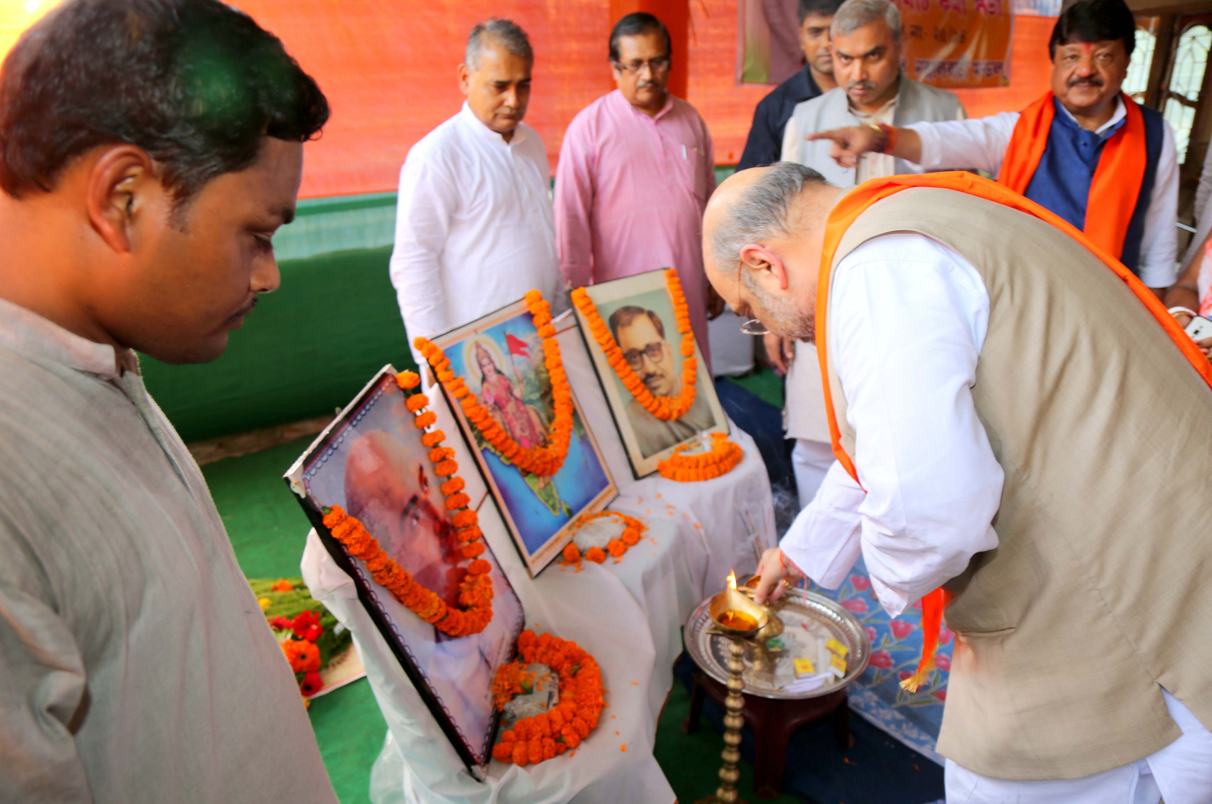 BJP National President Shri Amit Shah launched Pandit Deendayal Upadhyay Vistarak Yojana, a grassroots movement to strengthen party at booth from Naxalbar, West Bengal on April 25, 2017