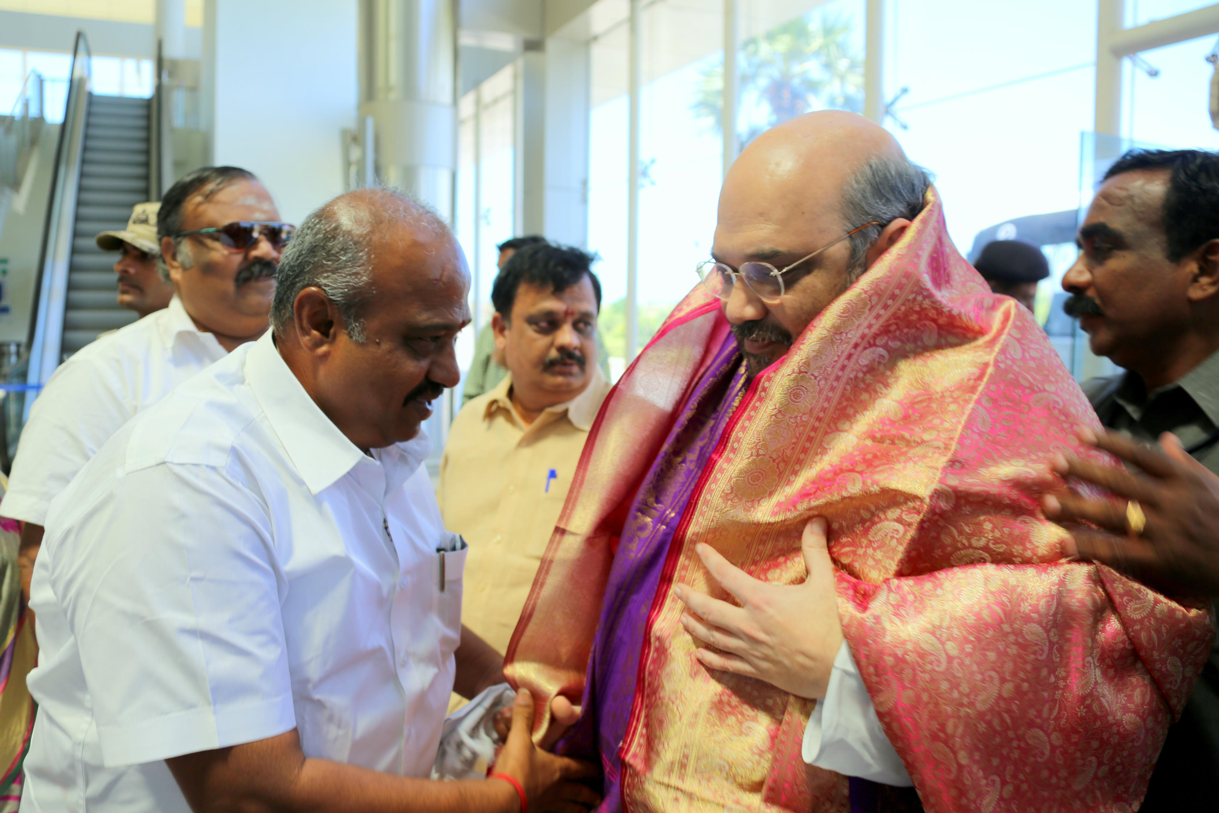 Shri Amit Shah receiving a grand welcome by BJP Madurai Unit(Tamil Nadu) on August 06, 2015