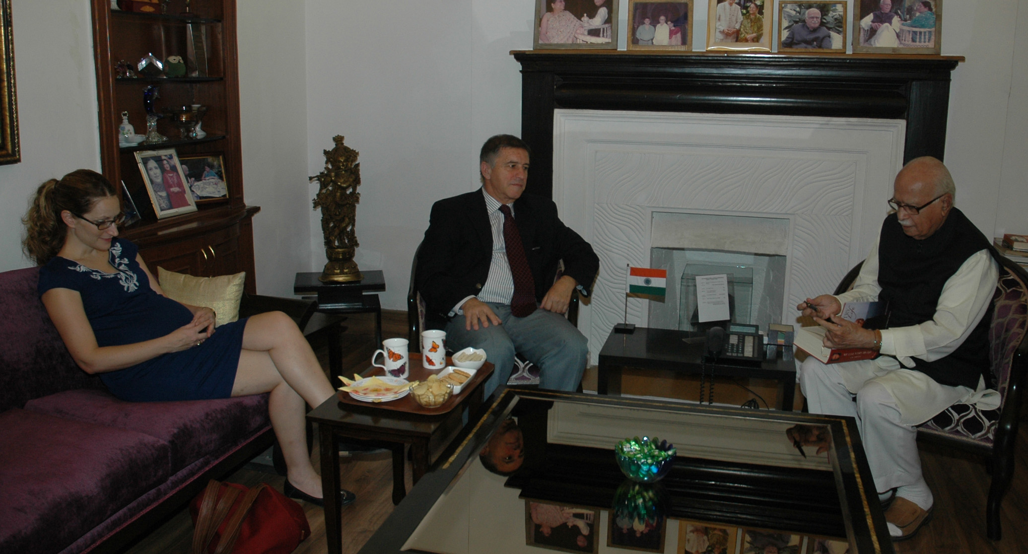 Shri L.K. Advani meeting with Ambassador of Israel, Mr. Daniel Carmon at 30, Prithviraj Road on August 19, 2014