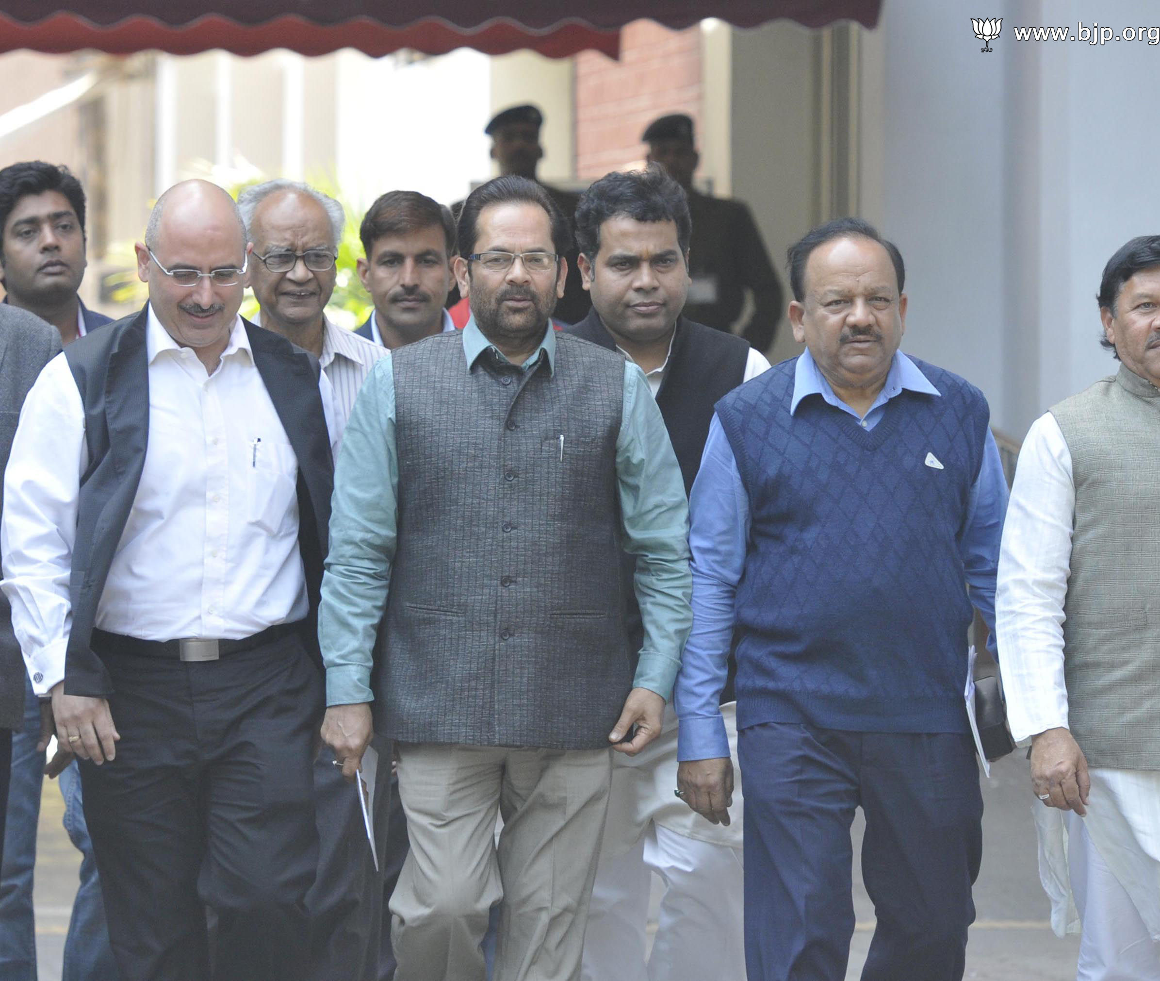 Shri M. A. Naqvi, Shri Shyam Jaju, Dr Hash Wadhan, Shri R. Rama Krishna, Shri Shrikant Sharma & Shri Nalin Kohli to meet Chief Election Commision on violence by AAP outside BJP HQ at Nirvachan Sadan on March 6, 2014