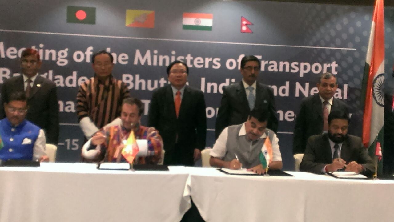 Shri Nitin Gadkari at BBIN transport Ministeris conference at Thimpu, Bhutan June 15, 2015