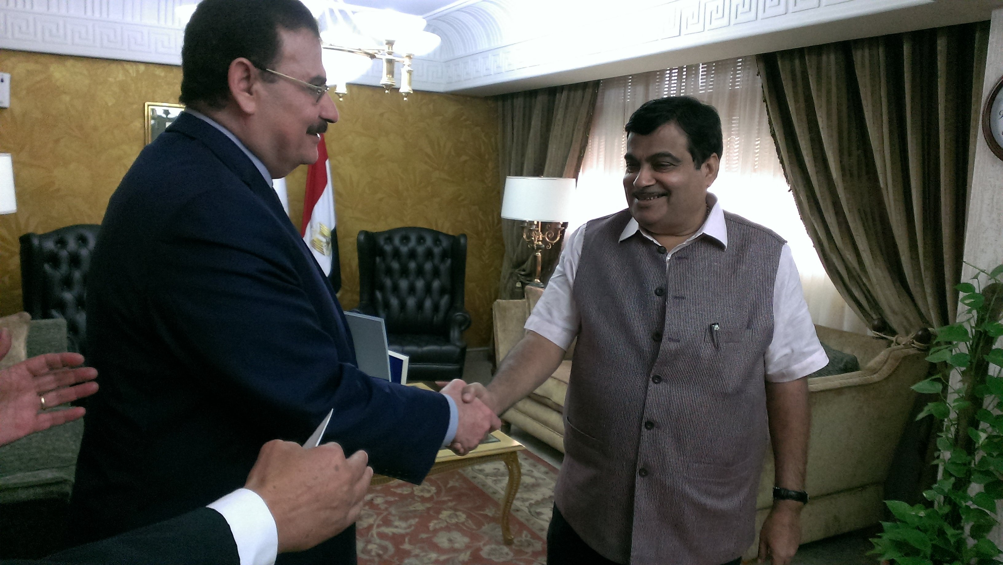 Shri Nitin Gadkari called on the Egyptian transport minister Mr. Eng. Hany Dahy on August 06, 2015