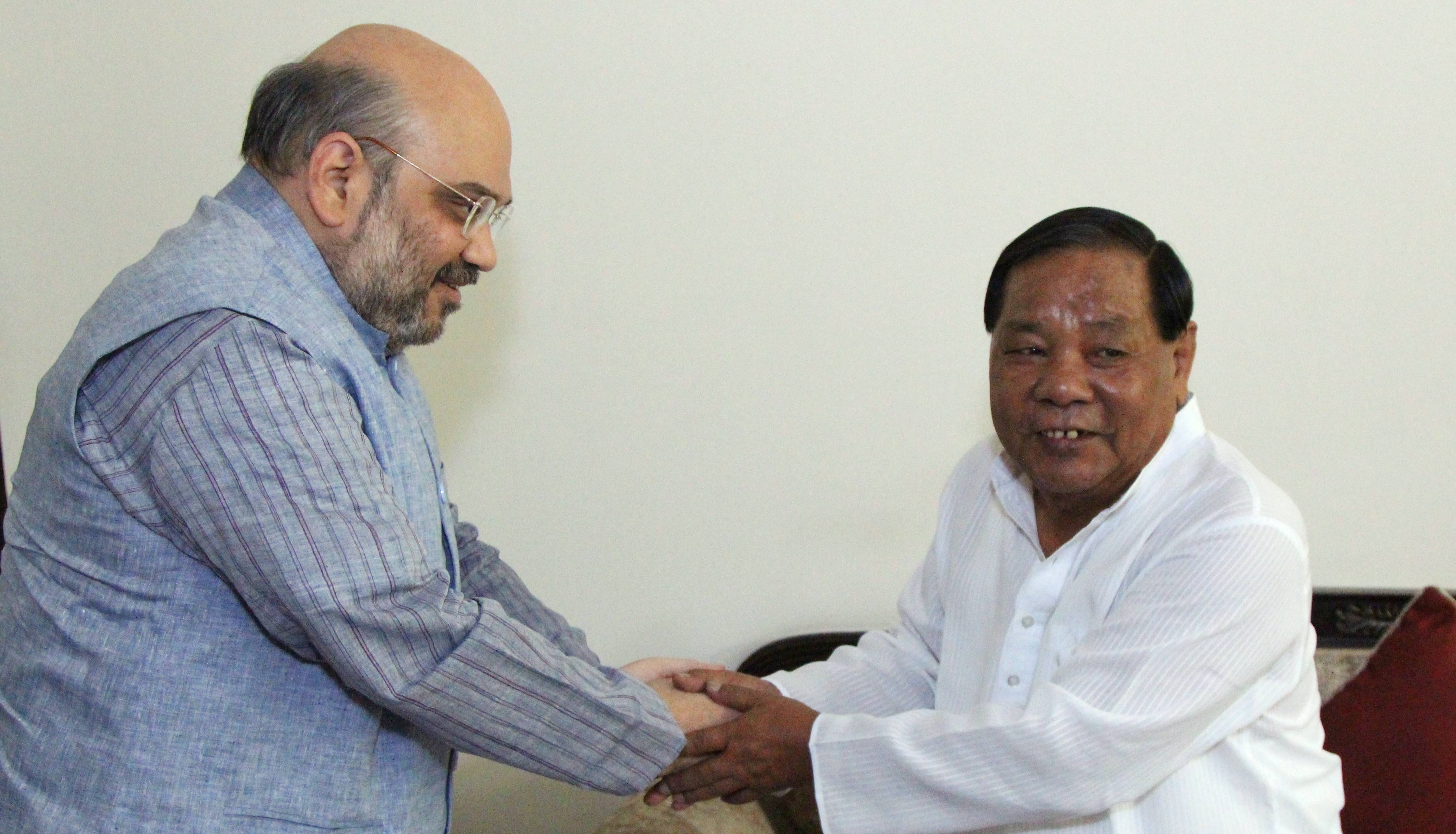 Shri P.A. Sangama meeting with BJP National President, Shri Amit Shah June 13, 2015