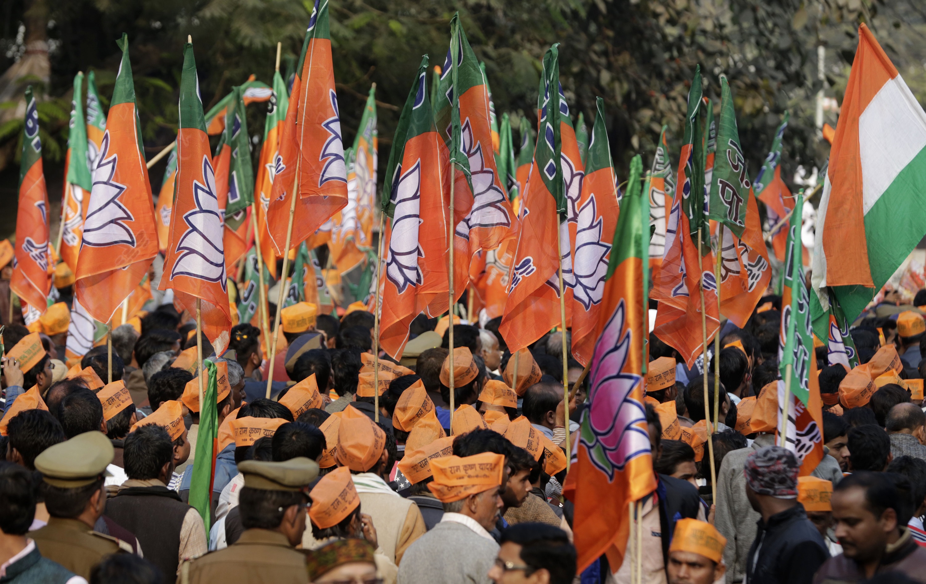 Shri Rajnath Singh address during a Road Show at Lucknow BJP Office (Uttar Pradesh) on December 24, 2016