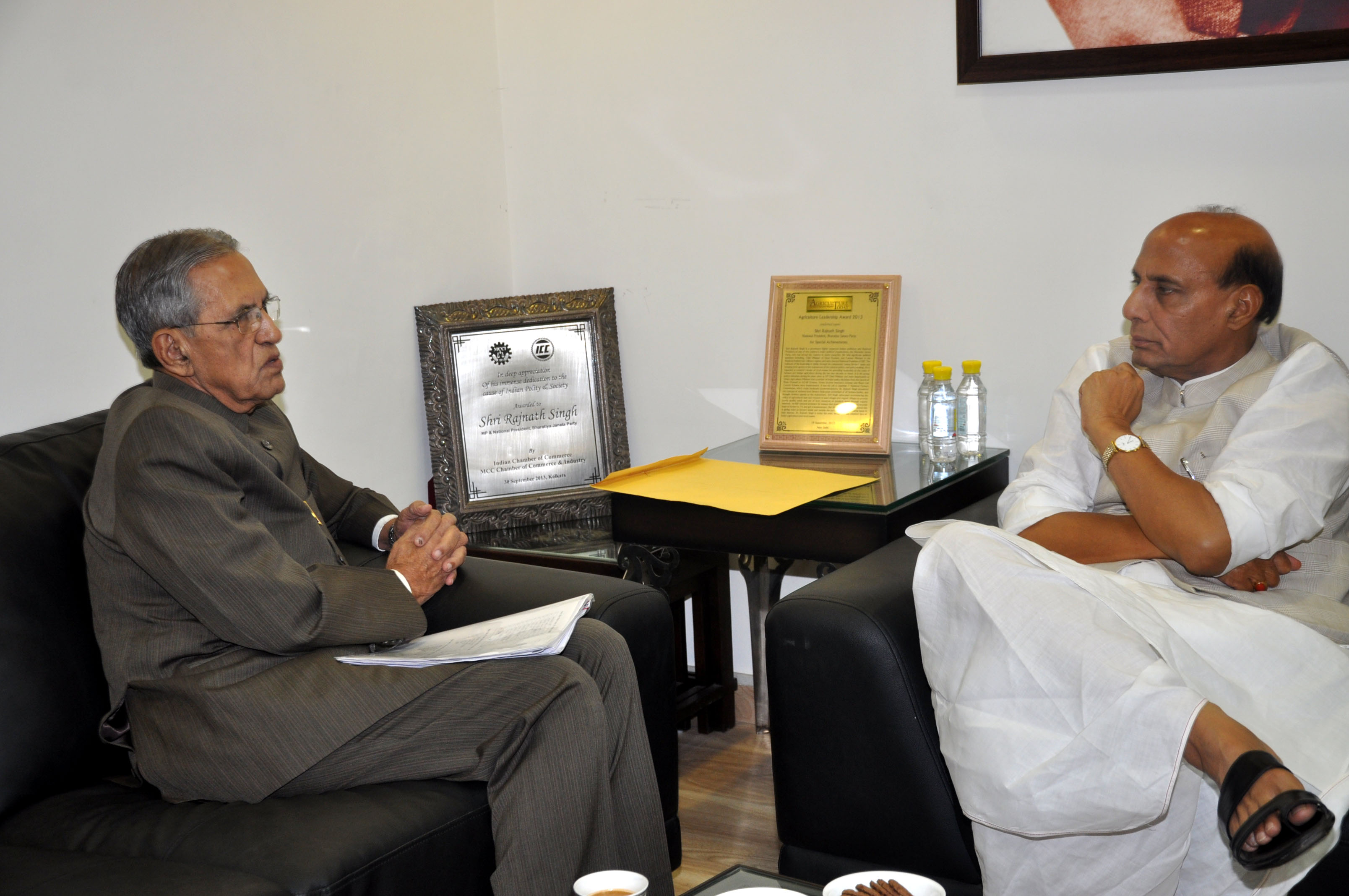 Shri Rajnath Singhji's meeting with Uttar Pradesh Governor  Shri B.L. Joshi  at his residence 38 Ashoka Road, New Delhi on June 3, 2014