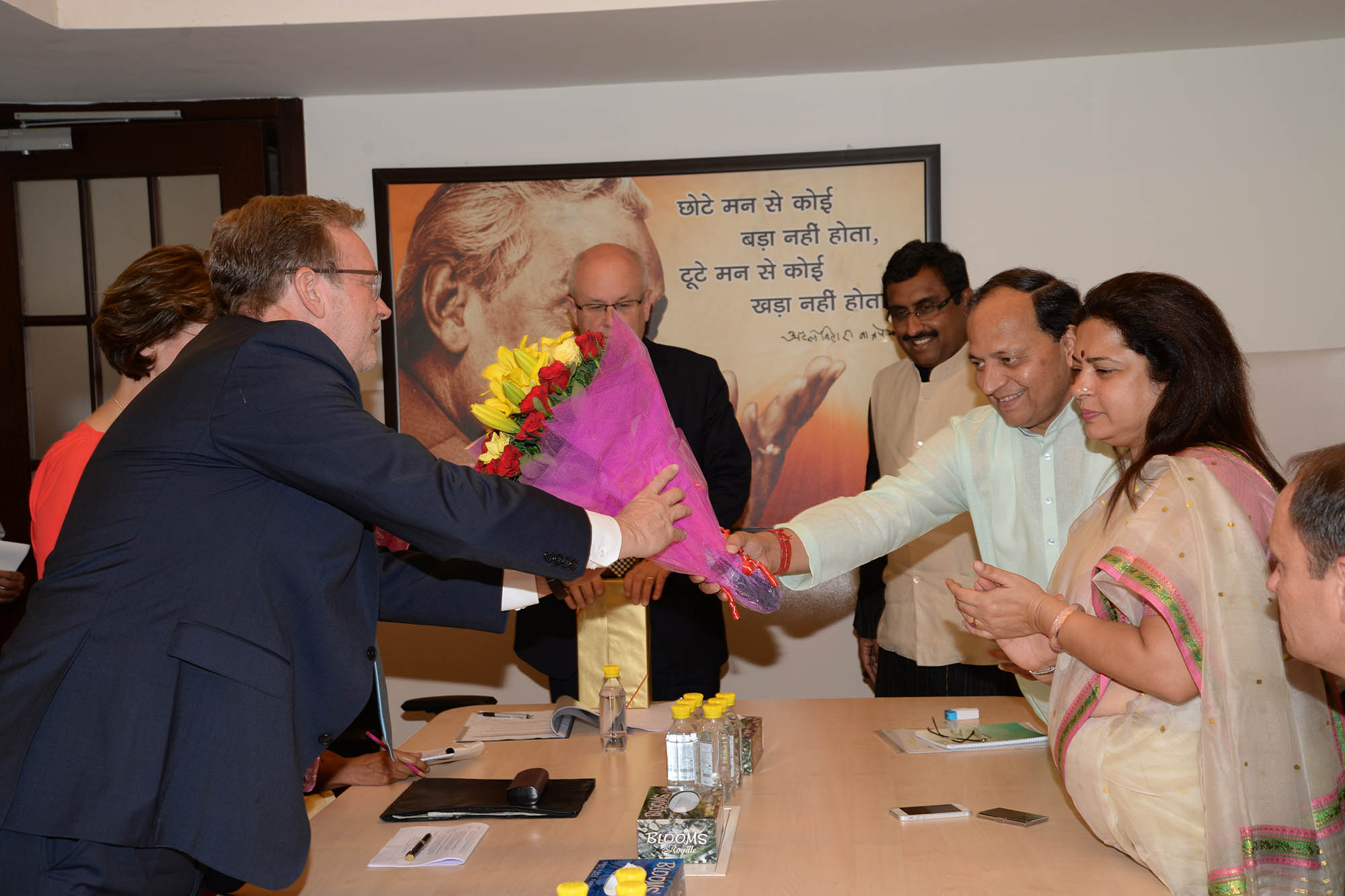 Shri Ram Madhav, Sh Arun Singh & Smt. Meenakshi Lekhi meeting with German Delegation on August 26, 2015