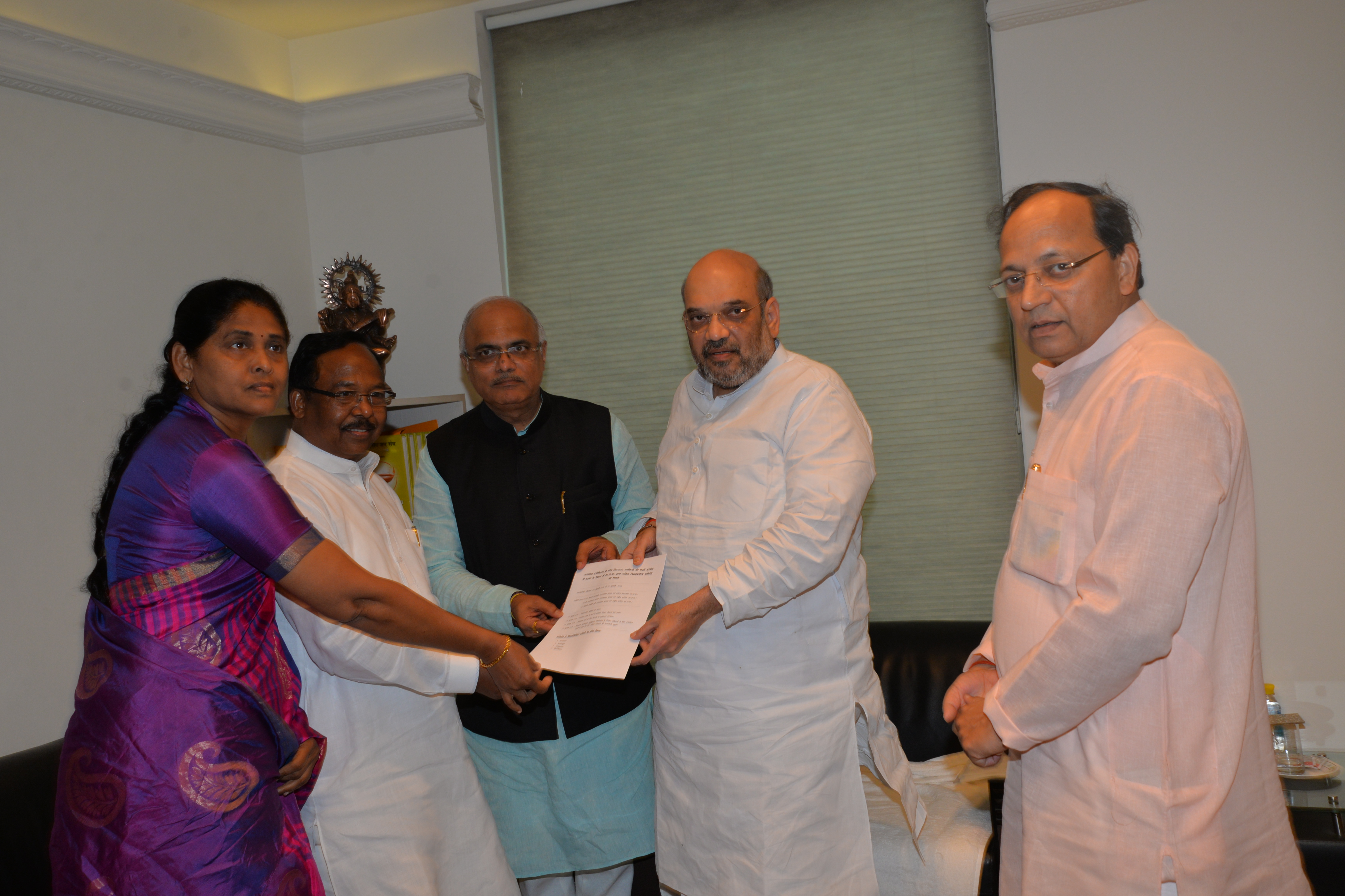 Three members committee submitting a report to BJP National President, Shri Amit Shah regarding Kandhmal (Odisha) incident on July 26, 2016