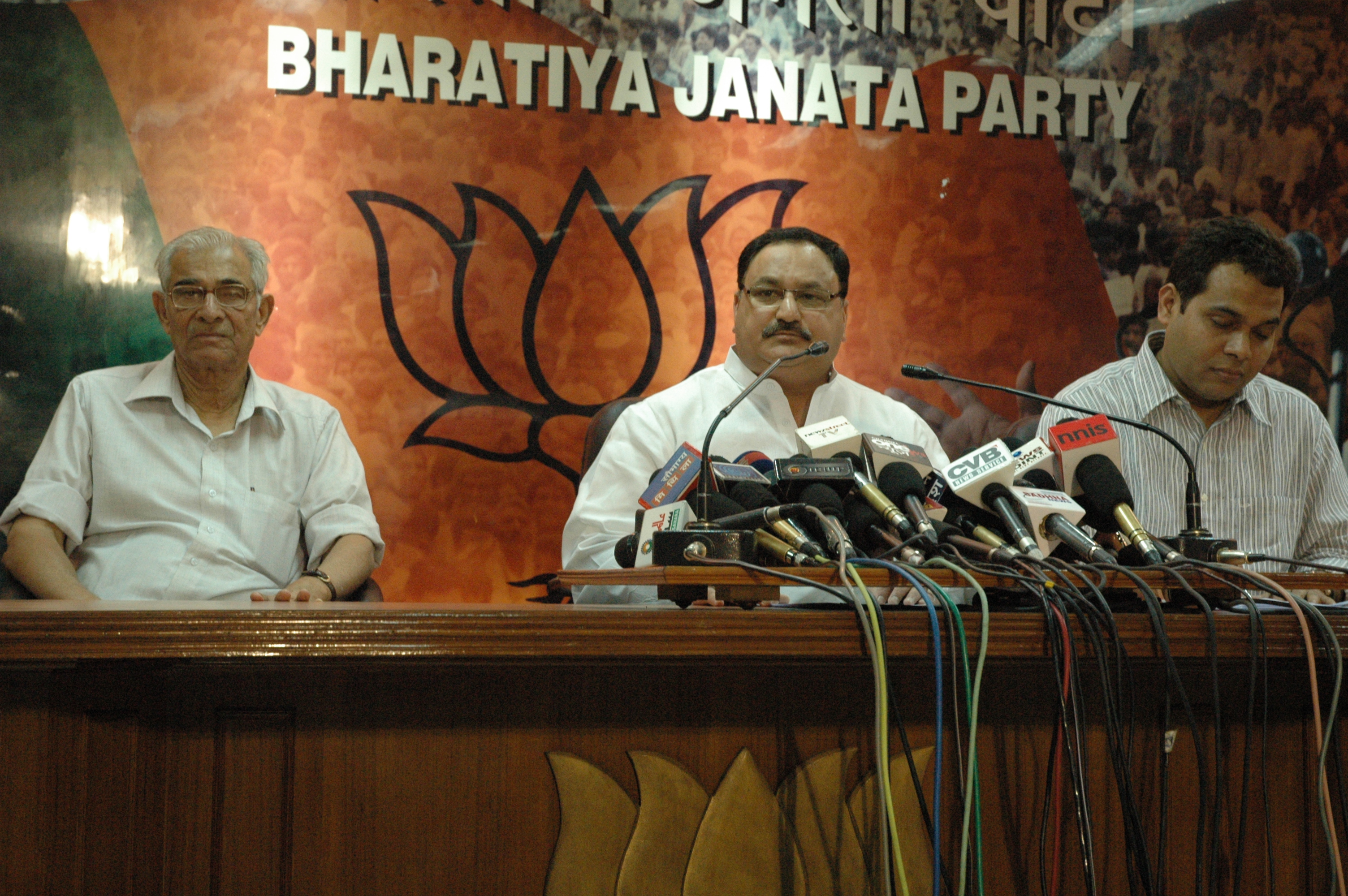 BJP National General Secretary and Spokesperson, Shri Jagat Prakash Nadda addressing press conference at 11, Ashoka Road on May 07, 2011