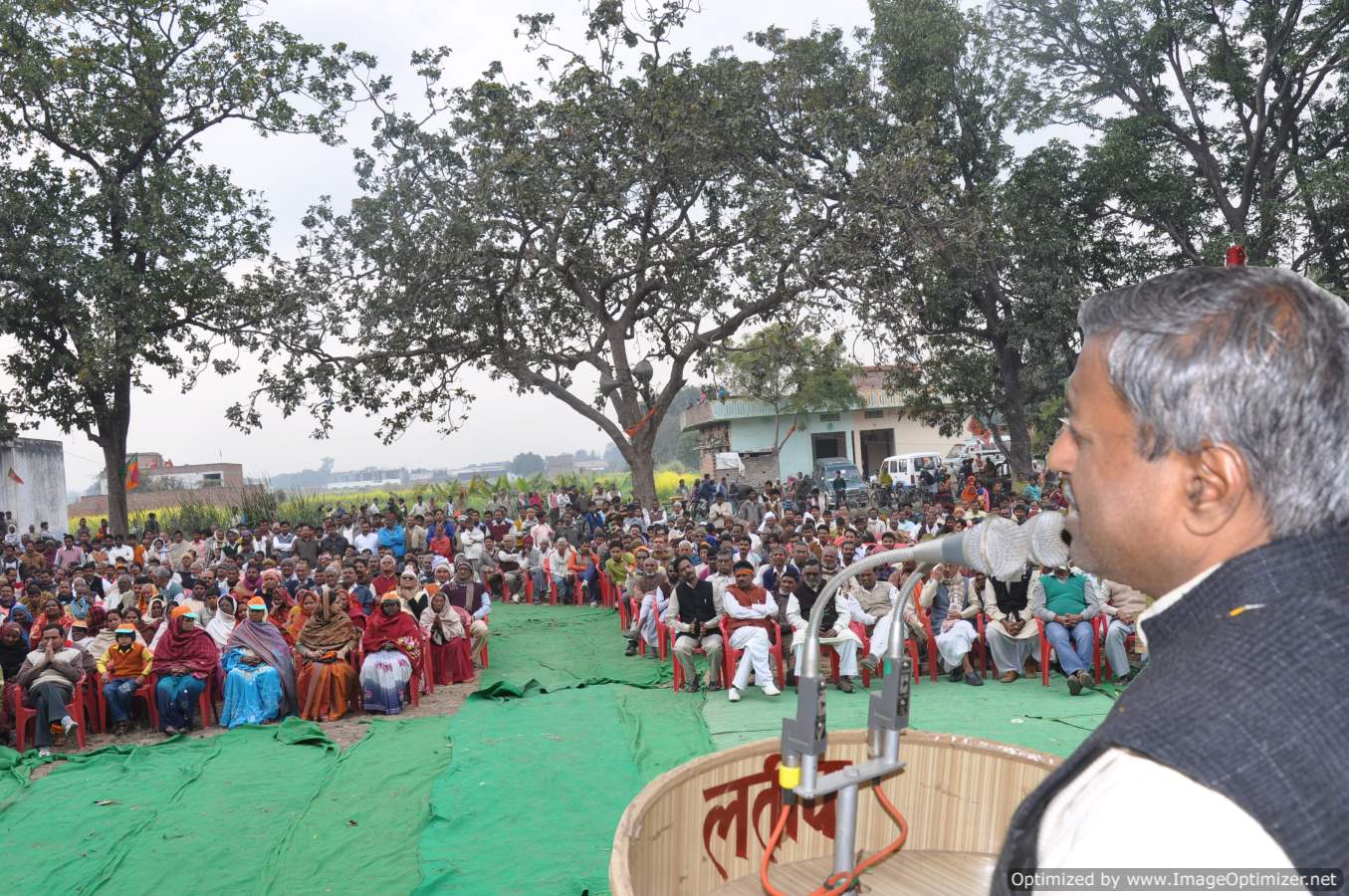 Shri Vinay Katiyar, National Vice President addressing a public meeting during UP Assembly Election on February 13, 2012